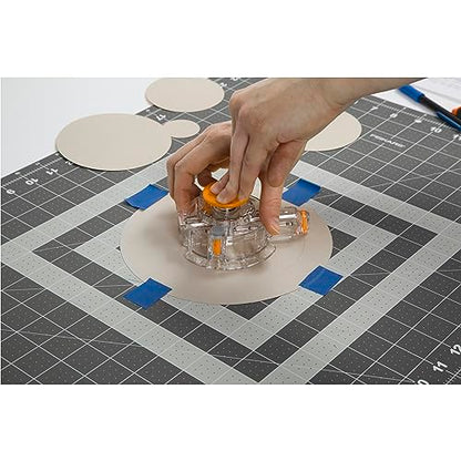 Fiskars Circle Cutter with 3 Replacement Blades for Paper & Arts and Crafts | Paper Cutter, 1" to 8” Cut Length, Clear/Orange