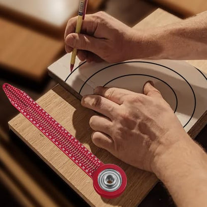 YWBL-WH Woodworking Compass Scriber, 360 Degree Rotating Circular Drawing Tool, Aluminum Alloy, Carpenter Gauge