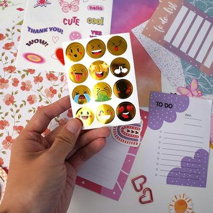 Pure Vie DIY Journal Kit for Girls Ages 8-14, Journaling Art Crafts Kit for Tween & Teen Girls, Creative Scrapbook & Diary Supplies Toy Set with Notebook Sticker - Fun Cute Birthday Xmas Gifts Ideas