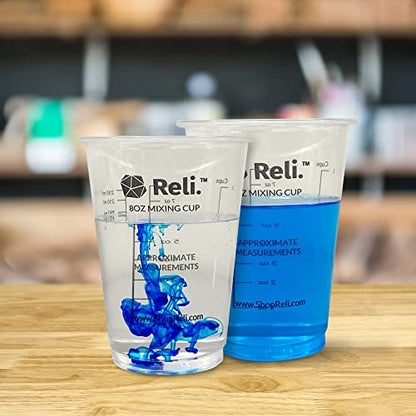 Reli. 8 oz Paint Mixing Cup (120 Pcs) | Resin Mixing | Disposable Measuring Cups / Clear Plastic Mixing Cup | Use for Paint, Epoxy, Resin, Pigments (8oz)