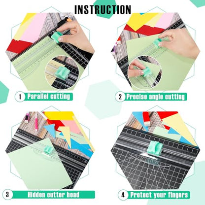 Mudder 10 Pcs Paper Cutter Replacement Blades for A4,Mint Green | Cutting Replacement Blades, Refill for A4 Black and White Paper Trimmer, For Office school - color: Mint Green