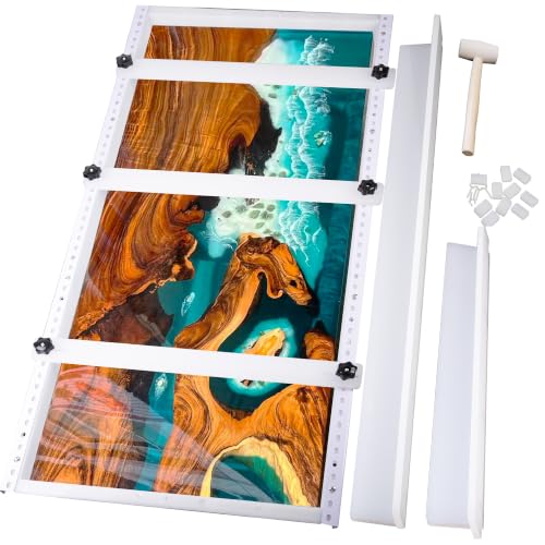 Kalinta Epoxy Mold with Divider Adjustable- 47x23.5x3in No-Seal Resin Plastic Mold Integrated Clamping System - Perfect for Beginners & Experienced Artists - Ideal for Creative Resin Art Projects - size: 47"x23.5"x3"
