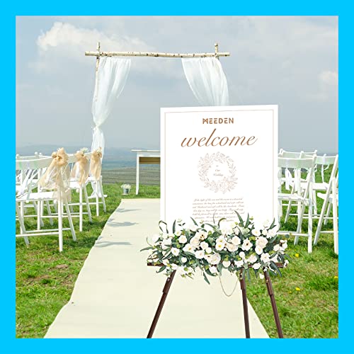 MEEDEN Easel Stand for Wedding Sign: Wood Tripod for Poster Board | Wedding Decor Holder for Paintings Welcome Sign Pictures - color: Walnut