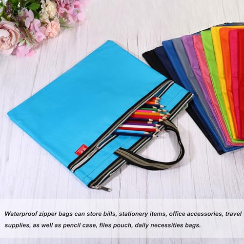 PATIKIL Waterproof Zipper File Bag, Documents Storage Zip Pouch, Black | 11x14inch Bag Books Tools for Office Travel - color: Black