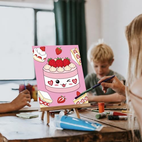 Louise Maelys 12 Pack Pre Drawn Canvas to Paint for Kids 8x10 Inch Snack | Snack Pre Drawn Canvas for Kids Bulk Pre-Stretched Cotton Canvases Painting Parties, Classrooms, Gifts and Beginners - color: Snack
