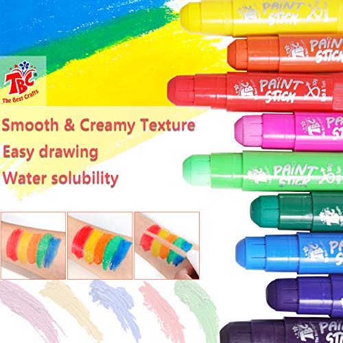TBC The Best Crafts Paint Sticks for Kids Ages 2-8, 12 Classic Colors | Washable, Non-toxic, Tempera Paint Sticks for Crafts, Art Supplies, and Birthday Gifts - color: 12