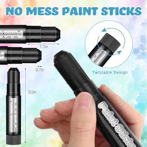 Gilprop 36 Pcs Solid Tempera Paint Sticks Washable Quick Drying Paint Sticks Bulk No Mess Crayons for Painting Canvas Posters Arts Project Gifts (Black) - color: Black