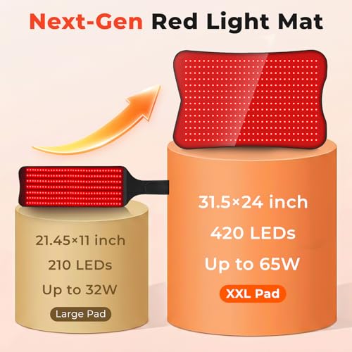 Red Light Therapy Mat for Body, Red Lights Pad with 660nm&850nm Infrared Light Therapy Mat, Chirstmas Birthday Festival Gift for Women Men Father Dad Mother Mom Lover Elderly 31.5''*24'' - size: 31.5''×24''
