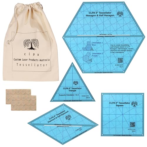 6" Tessellation Templates, for Quilting and English Paper Piecing - style: 6" Tessellator