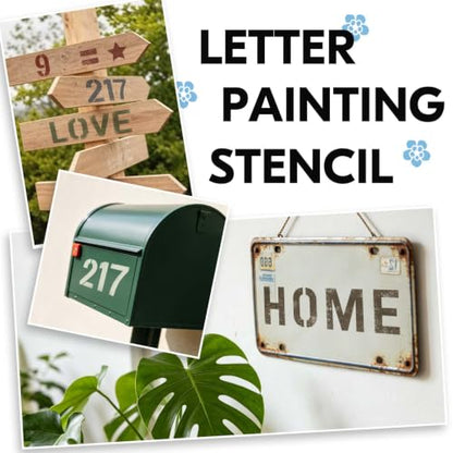 84PCS 2 Inch Letter Number Symbol Stencils, Reusable Alphabet Templates Interlocking Stencil Kit for Painting on Wood, Wall, Fabric, Rock, Sign, DIY Art Projects - color: 84 Sheets Letterand Number
