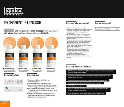 Liquitex Professional Gloss Varnish, 237ml (8-oz) | 100% Acrylic Polymer Varnish, Gloss Sheen, Protects & Resists Dirt Retention, Increases Brightness, Resists Discoloration - color: Gloss, style: 8-oz