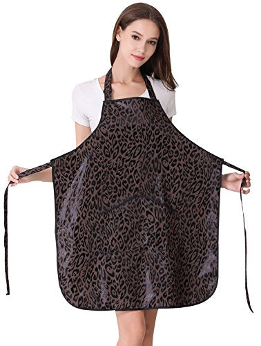 PERFEHAIR Hair Stylist Apron for Women | Lightweight, Hair & Water Repellent with Pockets | Adjustable for All-Day Comfort - color: Brown