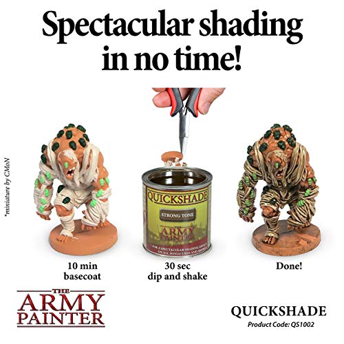The Army Painter Quickshade Miniature Varnish for Miniature Painting, Strong Tone Model Paint, Pot/Can, (250 mL), Approximately 8.45 oz