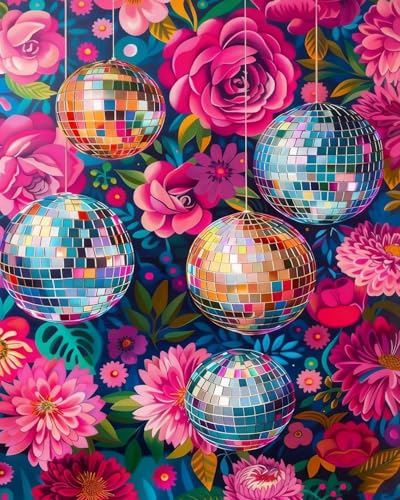 Diamond Art Kits for Adults,Disco Flower Diamond Painting Kits 12 x 16in | Diamond Painting Kit - Sparkling Full Drill Design Perfect for Home Decor, Holiday Gifting, And Relaxing Crafting 12x16inch - color: DP03936