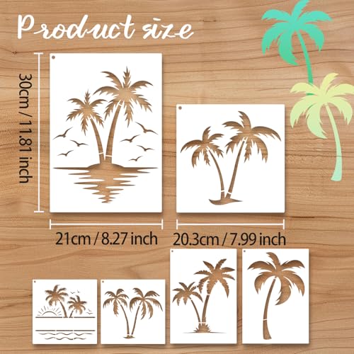 6 Pcs Large Flower Stencils for Painting, 11.81 X 8.27 Inch Flower Stencils for Crafts Reusable, Wood and Wall Stencils for Painting Large Pattern, DIY Templates Holiday Wall Paper (D) - style: D