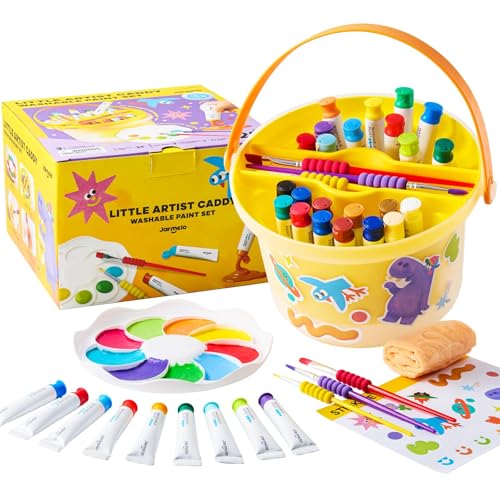 Jar Melo Kids Tempera Painting Set, Washable Paint Set for Kids Ages 4-8 | Portable, Safe and Non-Toxic, Mess Free Coloring, Tempera Paints for Drawing Art