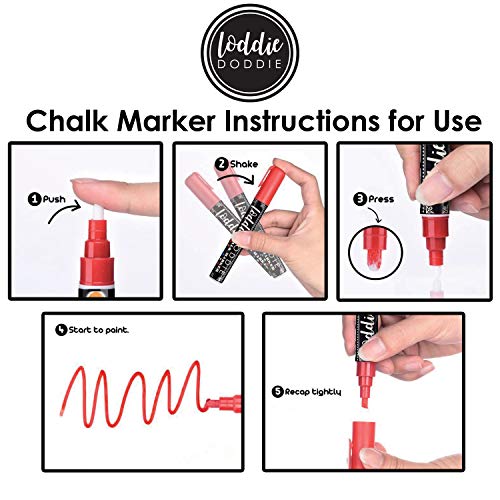 Loddie Doddie Chalk Markers, Liquid Chalk, Chalkboard Calendar, 4 Pack - size: 1 Count (Pack of 4)