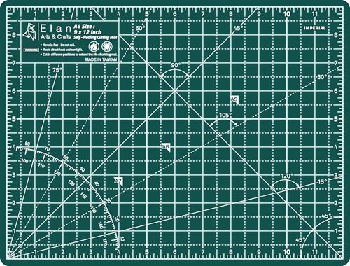 Elan Cutting Mat A4 Green, Self Healing Cutting Mat 9x12 Inch, 5-Ply Craft Board Green, Hobby Board for Crafts 9x12 Inch - style: 12 x 9"