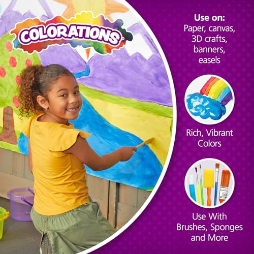 Colorations Paraben-Free Washable Black Tempera Paint for Kids, 1 Gallon | Vibrant, Non-Toxic and Made in the USA, Classroom Must Haves, Bulk Arts & Crafts Supplies - color: Black