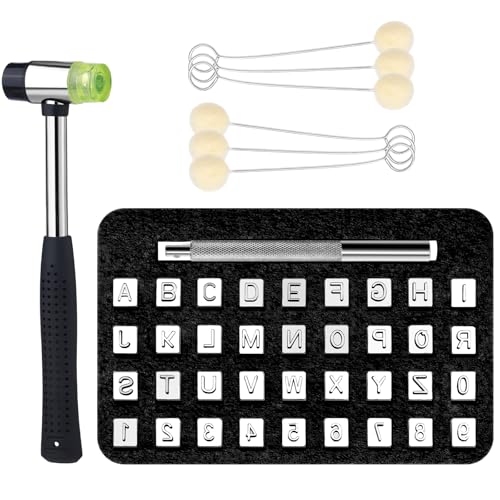 36 Pcs Leather Stamping Kit, 6mm Leather Stamps with Letters and Numbers - color: 6mm 36stamps