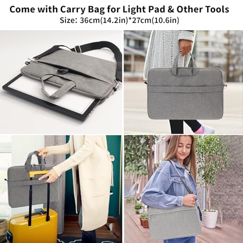 TOHETO A4 Light Board with Bag for Diamond Painting, Super Bright Magnetic Light Pad with Side Buttons, Lightbox for Tracing and Drawing, Corded Light Table for Sketching, Weeding Vinyl (Black) - color: Black, size: A4 with Bag