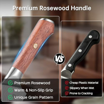 YOTSUBA 5 PCS Japanese Kitchen Knife Set with Ergonomic Rosewood Handle - style: 5pcs knife set