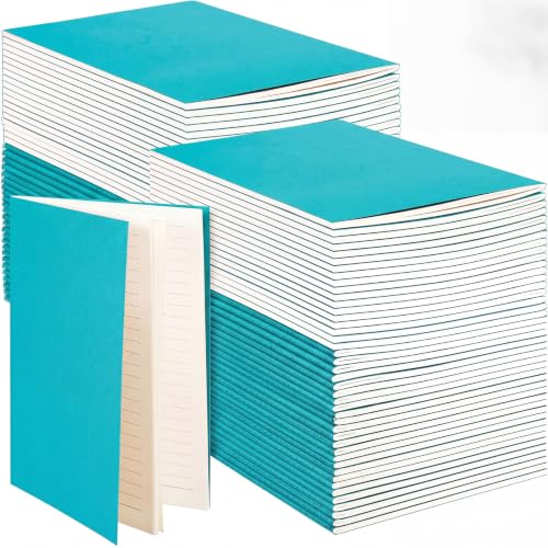 Mimorou 100 Pcs A5 Journals Notebooks Bulk,Cyan,Lined - color: Cyan, style: Lined