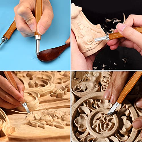 VIBRATITE Wood Carving Kit, 19 PCS Wood Carving Tools for Beginners - color: 19PCS