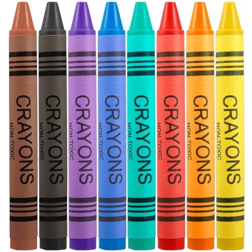 80 Pack Crayons Bulk, 640 Count Crayon, 8 Color | Bulk Crayons, Easy to Hold Crayon, Crayon Party favors for Home Birthdays Goody Bags Stocking Stuffers - color: 80 Pack