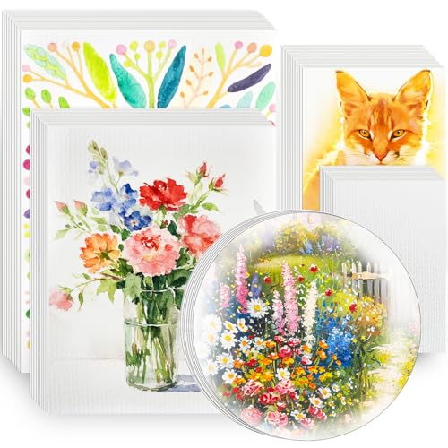 50 Sheets Watercolor Paper Bulk, 4"X6", 5"x7",8" x 8"，8" x 10",9" x 12",Each 10 Sheets.140 lb/300 GSM Water Color Paper for Kids Adults.Watercolor Drawing Paint Paper for Art Drawing Supplies - size: 4X6/5X7/8X8/8X10/9X12 INCH 50 SHEETS