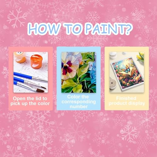 Book Paint by Numbers Kit for Adults, Paint by Number for Adults 16x20 Inch - color: Book Butterfly Flowers