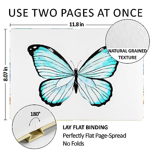 Mixed Media Sketch Book Hardcover 60 Pages Thick 400 GSM / 180 lb Acid Free Paper Lay Flat Bound for Drawing Painting 6,14“ x 8,25“ for Kids and Adults Beginners and Professionals Eco Friendly