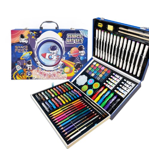 AmazeCat Art Supplies,159-Piece Deluxe Art Set,Drawing &Painting Kits for Kids,Gift Box for Adults Artists Kids Teens Girls Boys 4-12 - color: 159Set-Blue