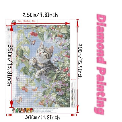 Milila Diamond Art Kits for Adults Full Drill Diamond Painting Kit(Kitten) - color: Kitten