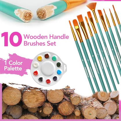 Acrylic Paint Set, Art Painting Supplies Kit with 24 Colors Acrylic Paints (22ML),Wooden Table Easel,Canvas,Painting Pads,10 Paint Brushes & Etc for Students, Artists and Beginner