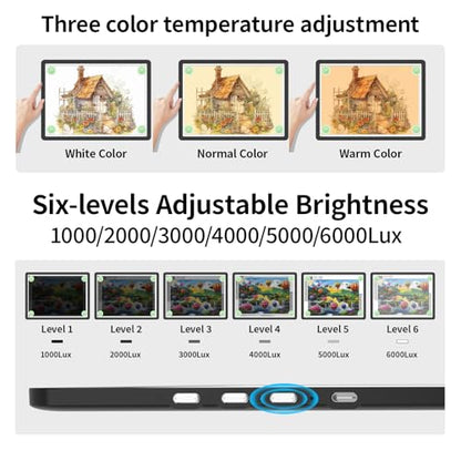 LEACUBER A3 Tracing Light Box with Bag, Magnetic Diamond Art Light Board with Side Buttons, Super Bright Light Pad for Diamond Painting, Corded Light Table for Sketching, Drawing, Weeding Vinyl - size: A3 with Carry Bag