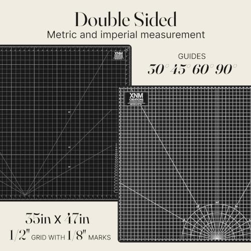 Premium Self Healing Cutting Mat - 36 Inches by 48 inches - A0-3 Layer Quality PVC Construction - Dual Sided, Imperial and Metric Grid Lines - Perfect for Cutting, Sewing, and Crafts - size: 48"L x 36"W