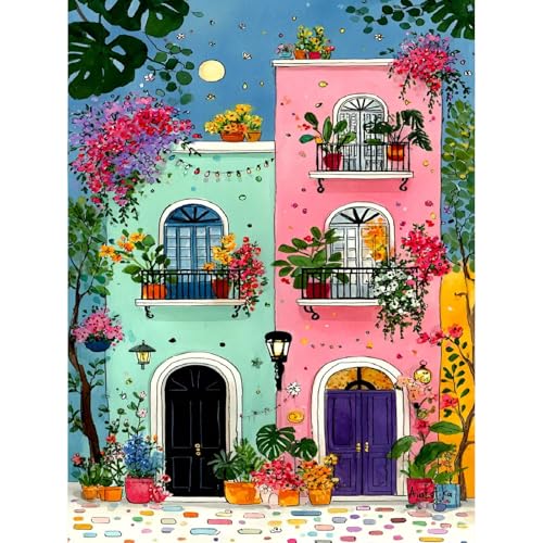Yiolikan Landscape Paint by Numbers for Adults Beginners | Moon Adults' Paint-by-Number Kits, Color by Numbers for Adults on Canvas,Perfect for Gift Home Wall Decor(16x20inch) - color: Scenery-1