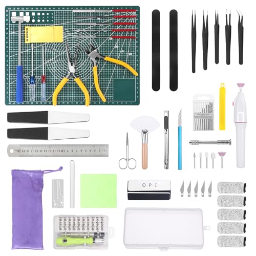 Fippy 101PCS Gundam Model Tools Kit, Hobby Building Tools Kit for Gundam Basic Model Assembling, Building and Repairing - style: Set C