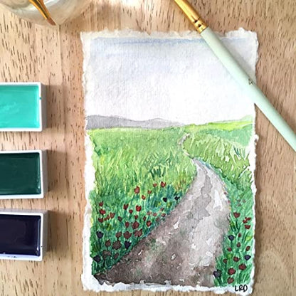LEATHER VILLAGE Handmade Rough Textured Watercolor Paper 6x8 Inches, White - color: Texture White, size: 8"X6"