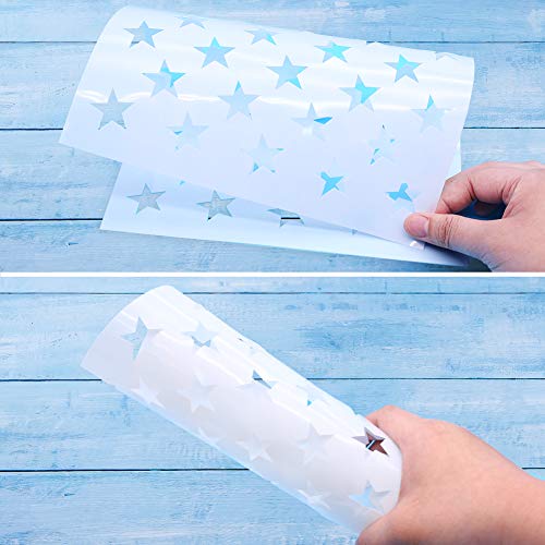 Koogel American Flag 50 Star Stencil, 13 Stars 1776 Stencils for DIY Crafts | Patriotic Decorations, Party, School Projects, Reusable Drawing Templates for Painting on Wood, Wall, Paper, Fabric - style: 7 PCS