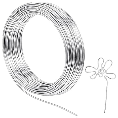 12 Gauge Craft Wire Bendable, 32.81 Ft Bendable Wire for Crafts for Heavy Duty Sculpting, Silver Wires Craft for Jewelry,Doll,Floral Making,Wreath,Modelling,Wires Wrapping,Christmas Decor