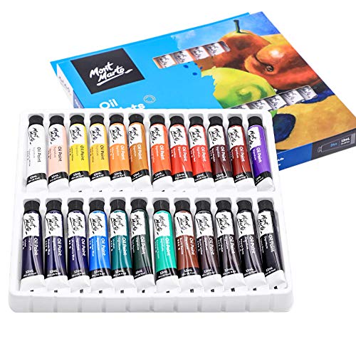 Mont Marte Oil Paint Set Signature 24pc x 0.4oz, Good Coverage, Good Tinting Strength, for Beginners, Students and Artists