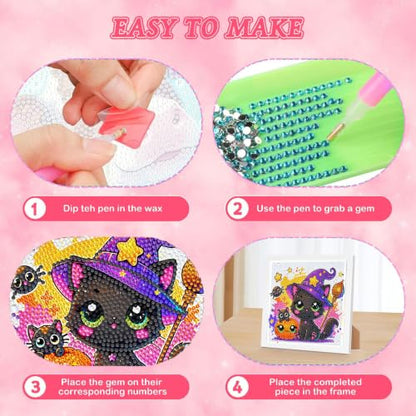 Arttoplus Halloween Diamond Art Painting Kits for Kids with Frame 7x7 inch - color: CC1248-US