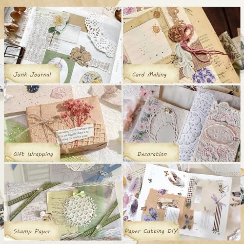 16 Sheets Textured Scrapbook Paper Mesh Fabric Kit - 1 Pack Bullet Junk Journal Supplies Card Making Vision Board Scrapbooking Embellishments 3.9x5.5 Inch
