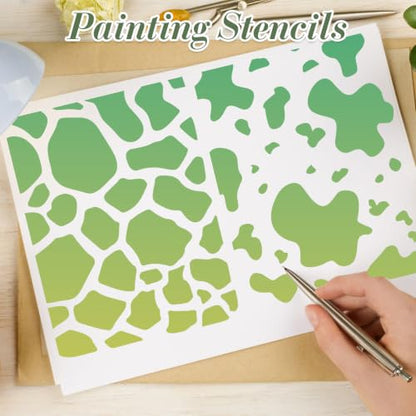 Texture Stencils for Crafts Reusable 12Pcs Stencils(8.2X5.8 Inch) - color: Texture 18