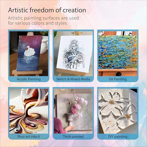 Bianyo 5x7 Inch Canvas Panels for Painting – 12 Pack, 100% Cotton, Triple Primed & Acid-Free, Art Boards for Acrylic & Oil Paints, Perfect for Artists, Kids & Beginners