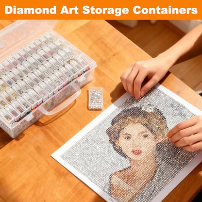 64 Grid Diamond Painting Storage Containers, Diamond Art Organizer