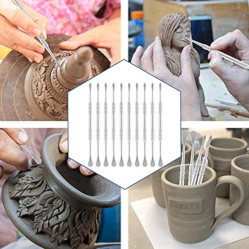suiwotin 10PCS Wax Carving Tool, Silver, Stainless Steel - color: Silver - 10PCS