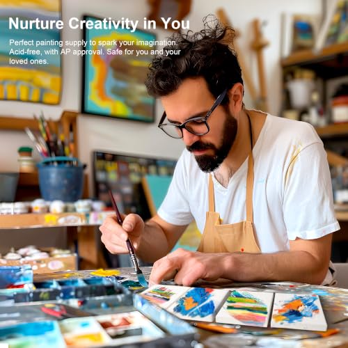 AUREUO Mini Stretched Canvas - 2.5x3.5 Inch / 24 Pack - 2/5 Inch Profile Small Square Canvas - Gift Set Bulk Pack Canvases for Acrylic Painting & Craft - size: 2.5"x3.5"
